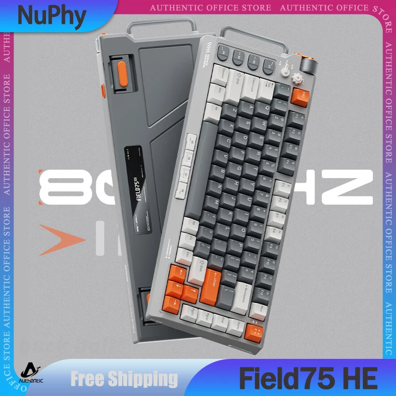 

Клавиатура Nuphy Field75 He с магнитным переключателем, Проводная Механическая игровая клавиатура с 83 клавишами RGB, игровая клавиатура PBT Hot-Swap, подарки