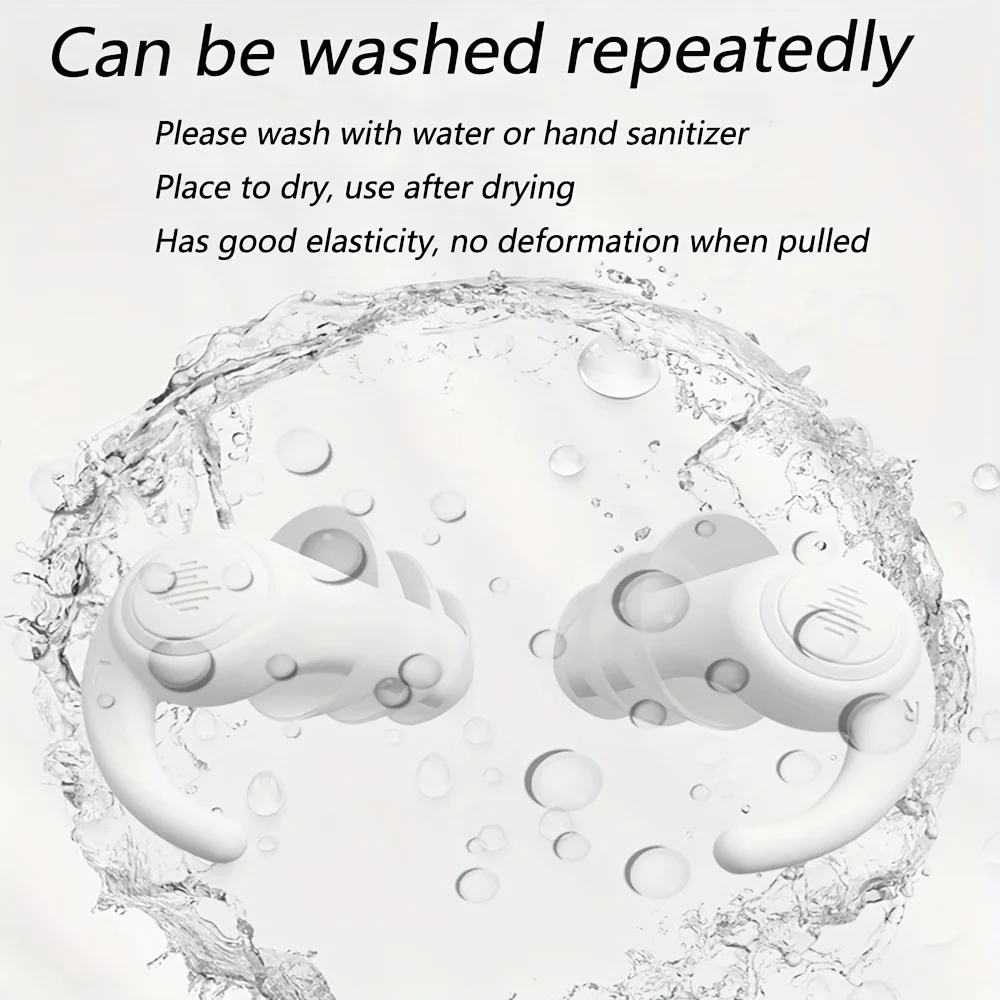Anti Noise Silicone Tampões, Natação Ear Plugs, Isolamento Interferência, Protetor de ouvido Soft Comfort, Trabalho Dormir, Surf, 1 Par