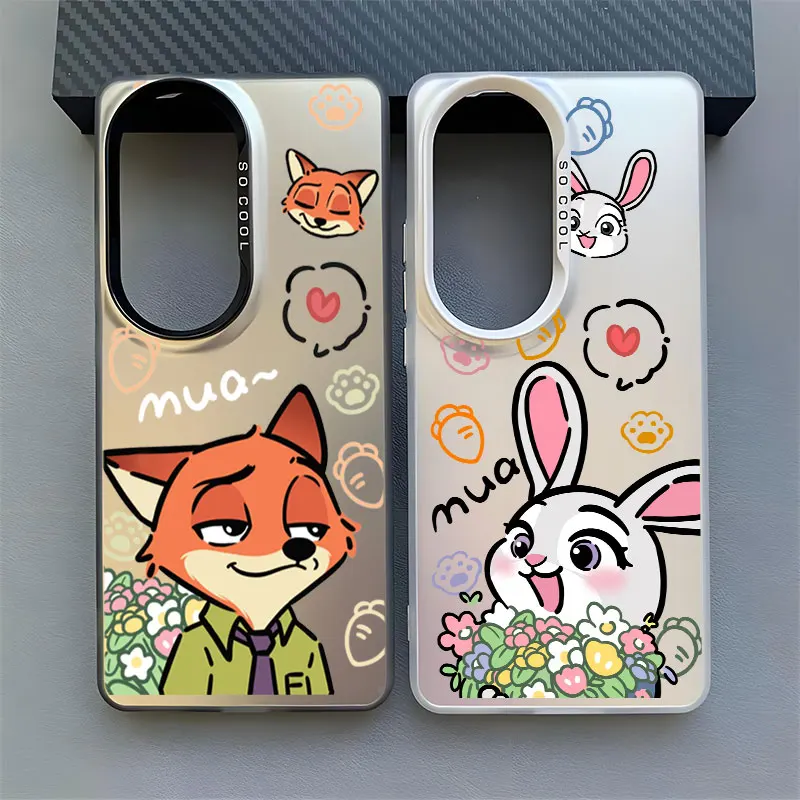 Funda de teléfono para Oppo Realme C55 C67 C53 C35 C25 C21 C21Y C30 C33 Narzo 50A 50i Prime N53 N63 Note 60 Disney Zootopia Nick Judy