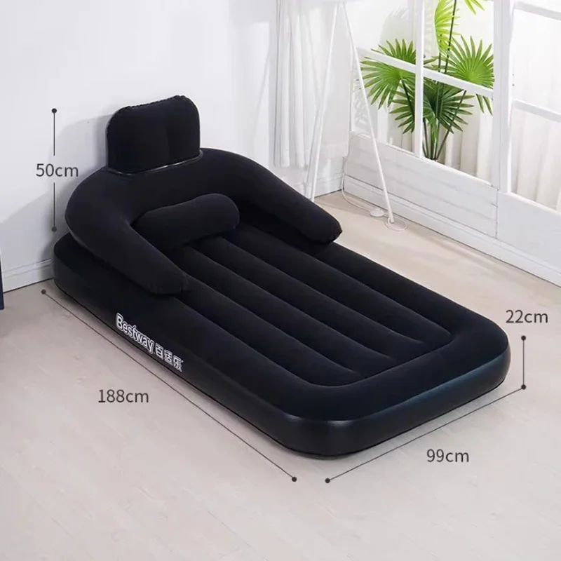 Inflatable Double Bed Girls Design Luxury Sun Space Saving Portable Bed Camping Portable Princess Cama Lounge Suite Furniture