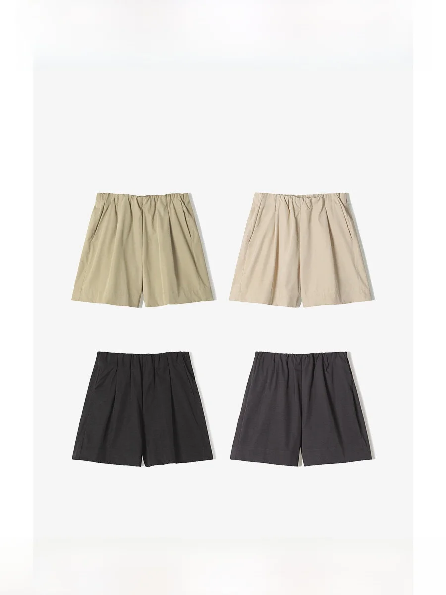 

ROCO Summer New SOLOTEX Soft Floral High Waist Workwear Shorts Casual Wide Leg Shorts Comfortable Polyester Fiber Women's Pants