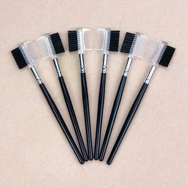 Double-sides Eyebrow Comb + Eyebrow Brush Spoolers Eyelash Extension Brushes Mascara Applicator Wand Cosmetic Makeup Tool