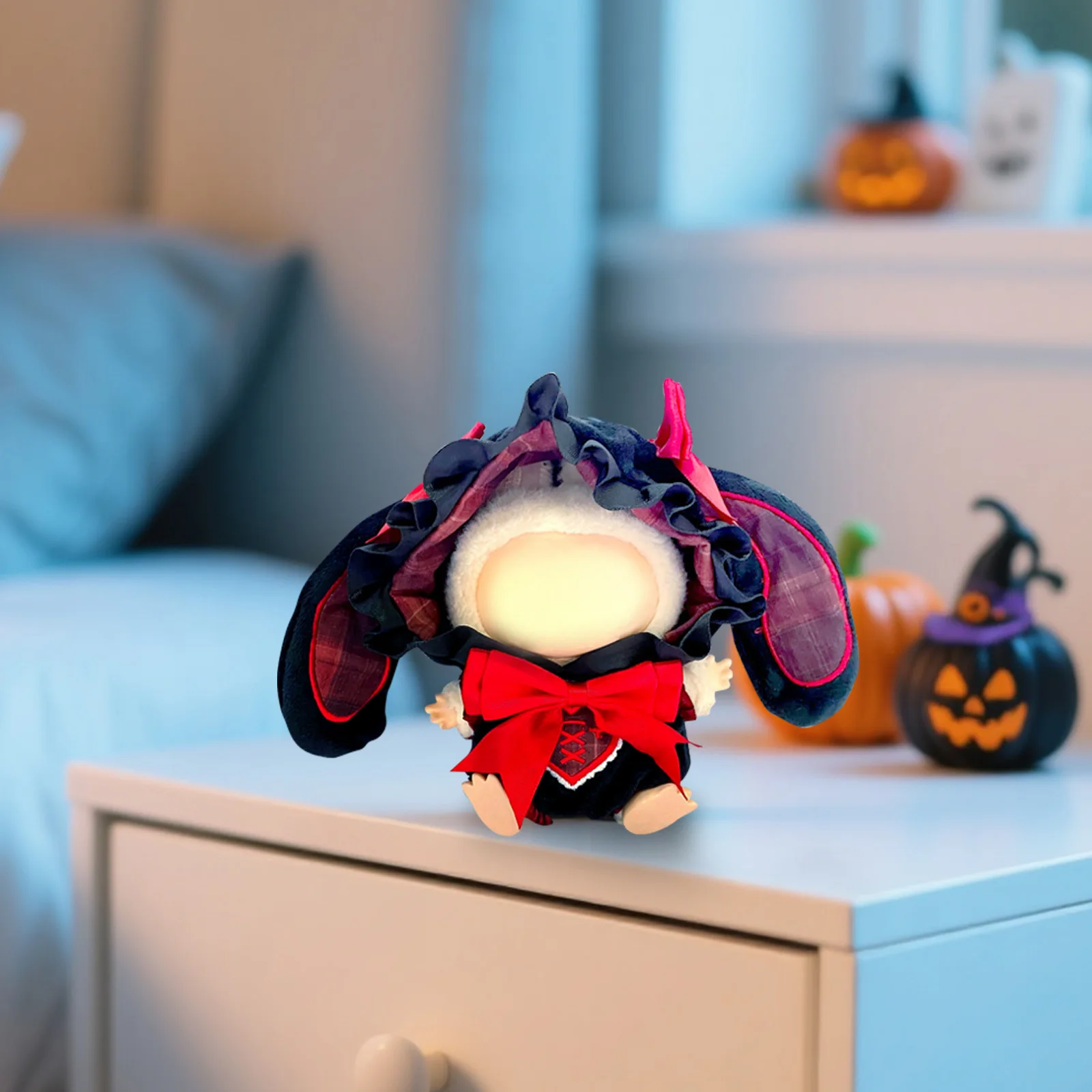 Wykwintny, modny, uroczy i miękki zestaw kostiumów na Halloween dla lalek z odpinanymi akcesoriami, łatwy w czyszczeniu, kostium dyniowego diabła.