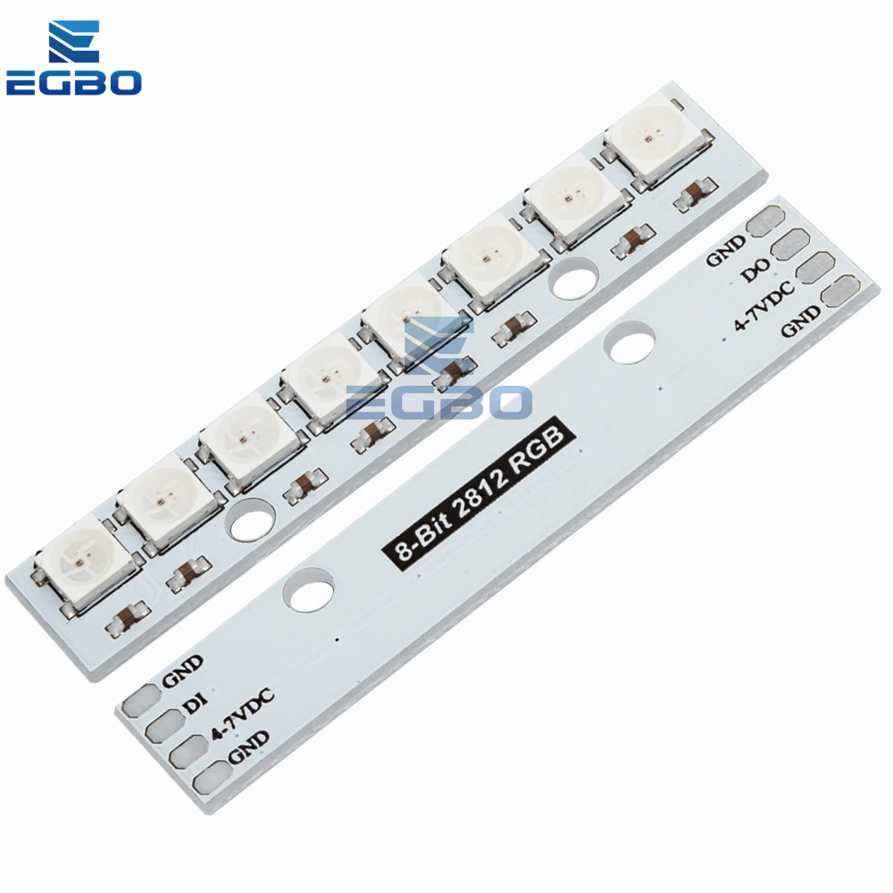 1 PCS EGBO Stick 8 canais WS2812 5050 RGB LED luzes embutidas placa de desenvolvimento acionada por cores