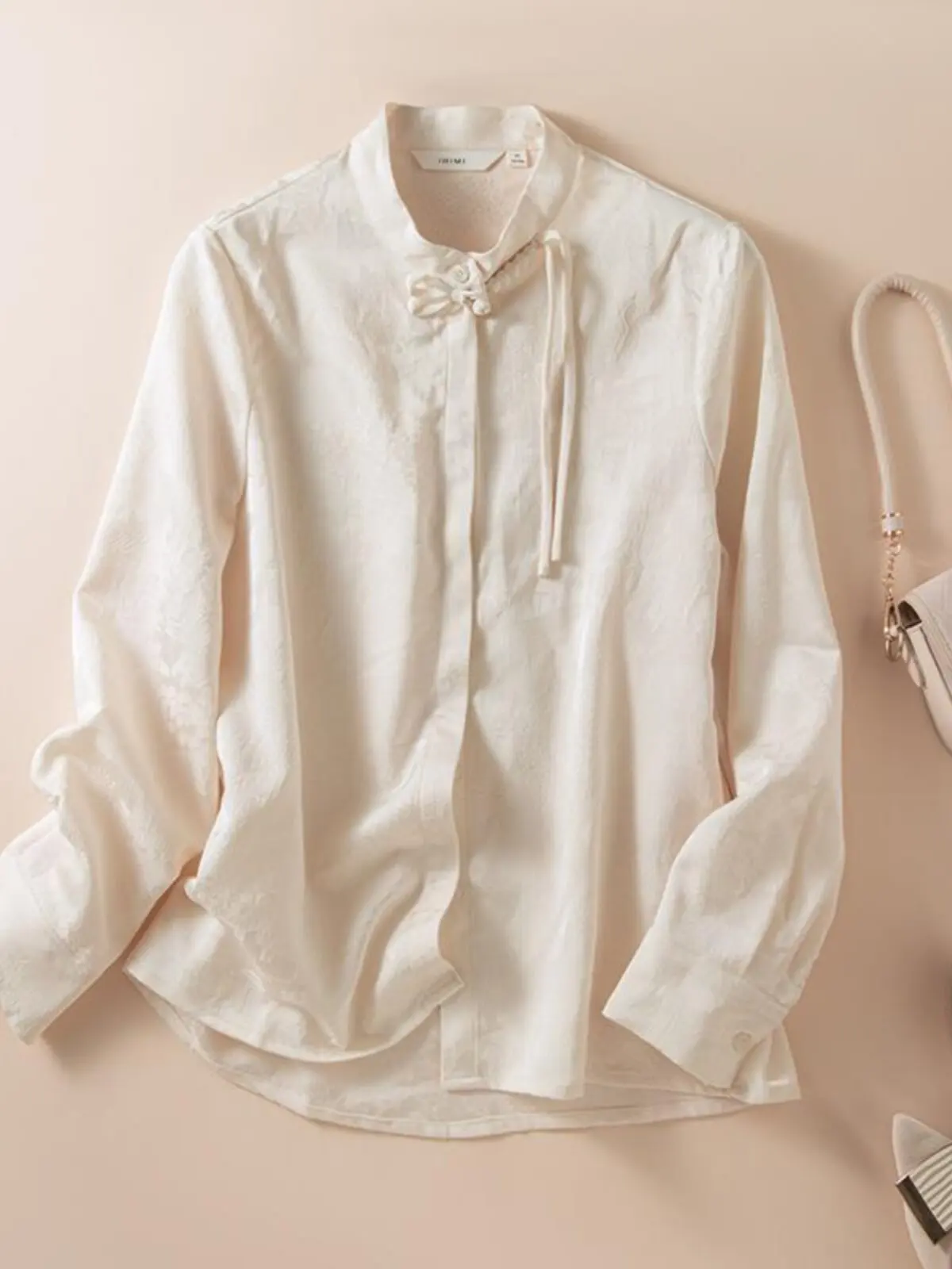 

Ele Korean Japanese Brand Long Sve Women's irt plus Size Commute Sle Slimming Artistic Retro Design Top