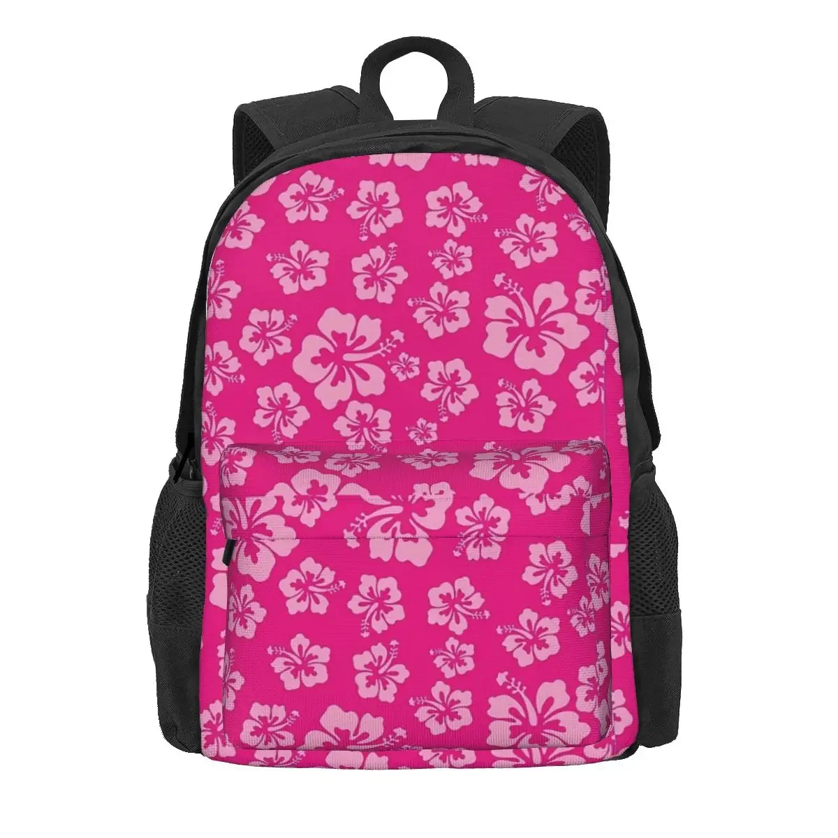 Tropical Hot Pink Hibiscus Flower motivo floreale zaini con stampa hawaiana Bookbag borse da scuola zaino per Laptop borsa a tracolla