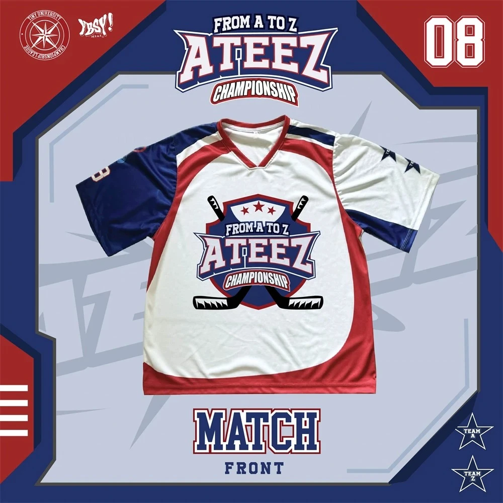 YBSY ATEEZ 2025 بطل ثلاثية الأبعاد مطبوعة جيرسي الرجال تيشيرت صيفي جديد كم قصير قمة الكورية الجنوبية العصرية موضة نسخة فضفاضة