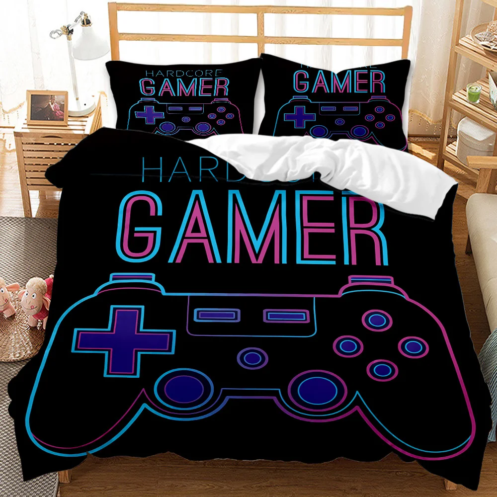 Gaming Bedding Set Gamer Room Decor Gamer Comforter Cover Boys Girls Kids Teen Video Games Twin Queen King Polyester Duvet Cover