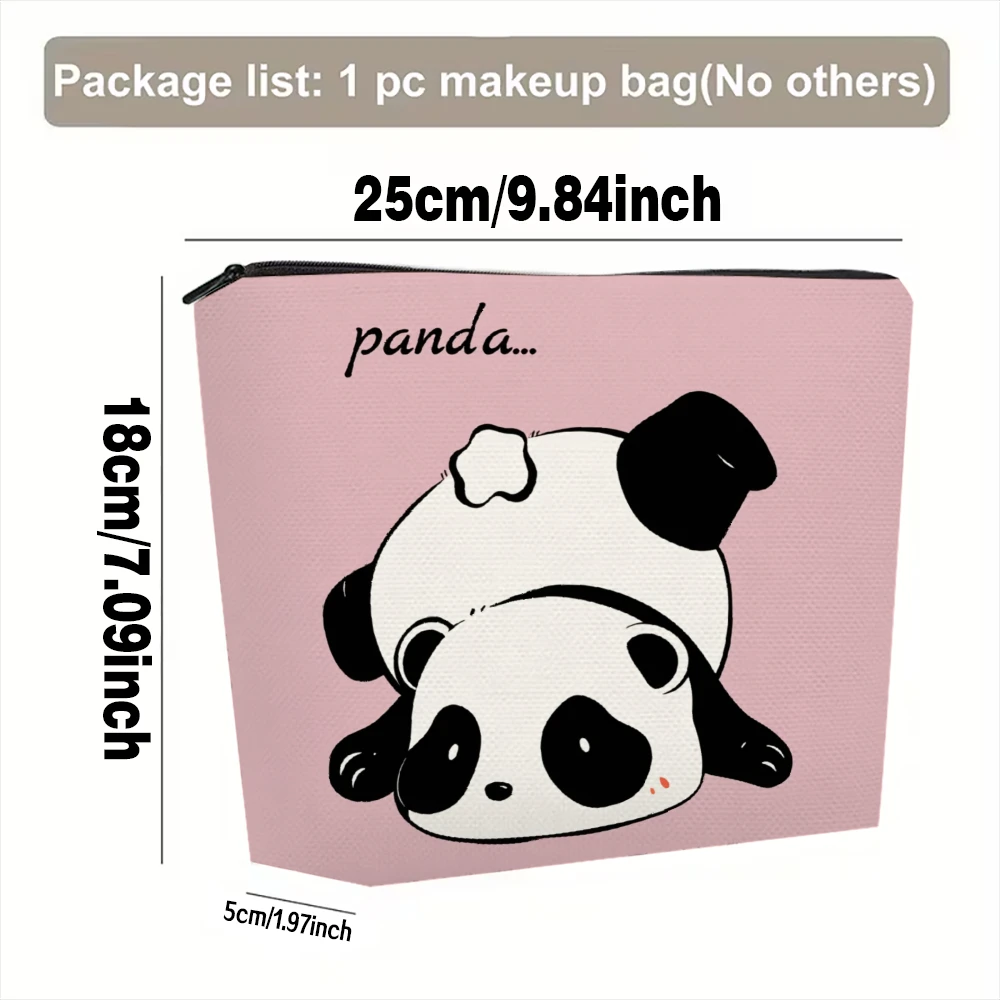 Panda Lying Down Cute Print Makeup Bags for Girls Cosmetic Pouch Toiletry Bag Pencil Case Travel Storage