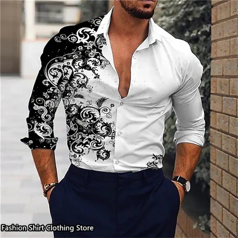 

2024 Summer Hot Sale Men's Shirt Classic Long Sleeved Shirt Loose Style Men's Hawaiian Shirt Fashion Casual Shirt Oversized 6XL