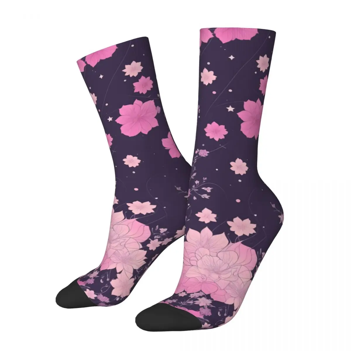 Crazy compression Celestial Gardens 09 Gardenia Sock for Men Harajuku Seamless Pattern Crew Sock Novelty