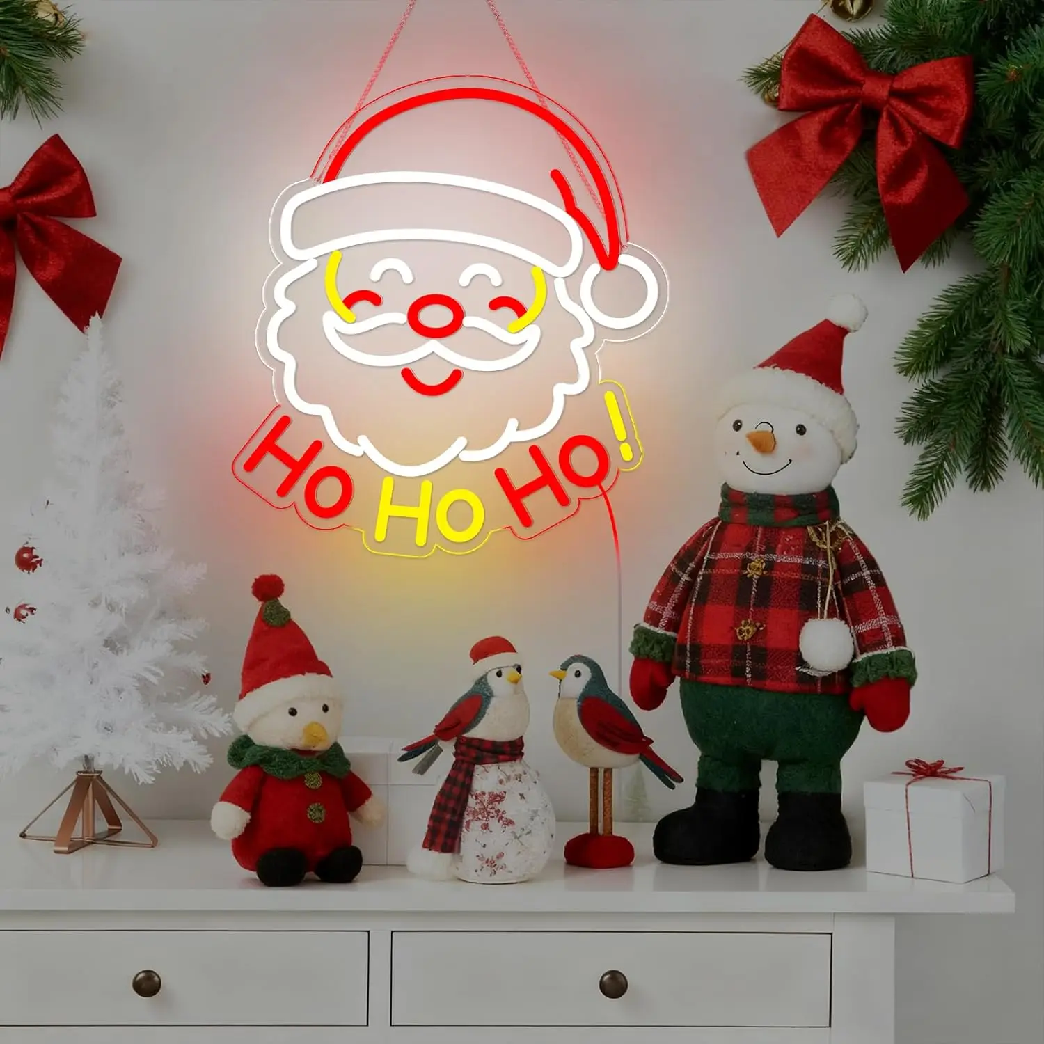 Árvore de natal sinais de néon alimentado por usb sinal de néon para decoração de natal luzes da janela do feriado quarto sala estar decorações para casa