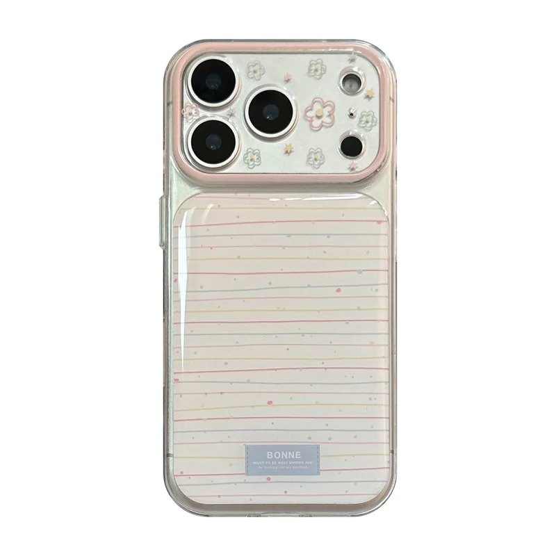 Cute Line Graffiti Floral Pattern Phone Case Hollow Out Drip Glue Craft Soft TPU Shockproof Protective Case for iPhone 17ProMax