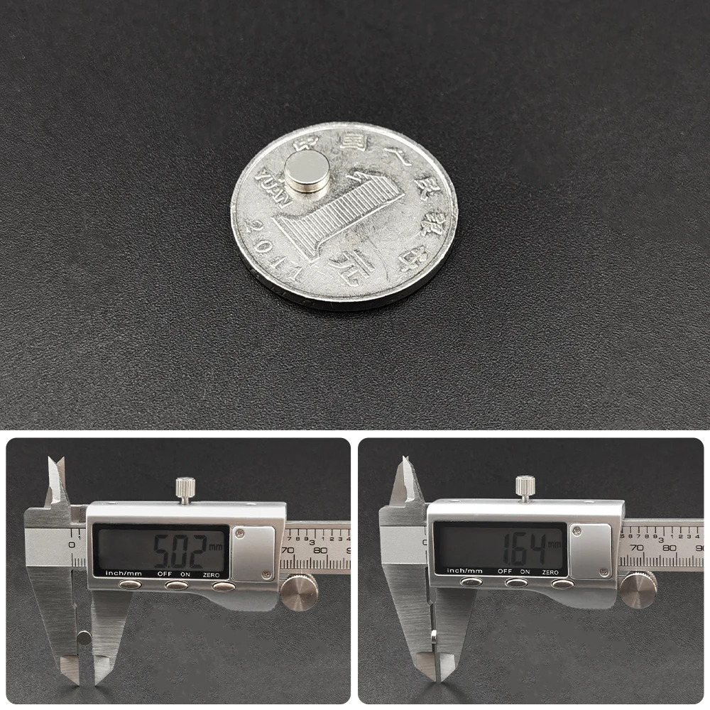 5x1 5x2 10x2 Starke Neodym-Magnete NdFeB Runde Supermagnete für Kühlschrank, Bau und Heimwerkerbedarf – Detail 5