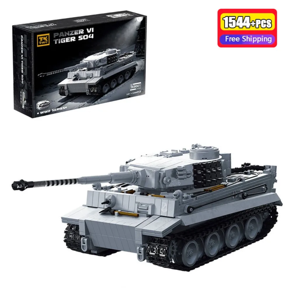 

1544Pcs WW2 German Army Panzer VI Tiger SO4 Tank Heavy Military Building Blocks Bricks Model Kit Educational DIY Toys For Boys