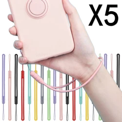 Silicone Wrist Straps Hand Lanyard for iPhone Samsung Mi Mobile Phone ID Card Keys Cord Anti Lost Keychain Hanging Rope Charms