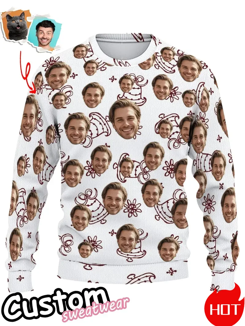 Personalized Diy Photo Sweatshirt Men Hoodie 3D Printed Pullovers Oversized Retro Mens Tops Autumn Winter 2025 New Male Clothes