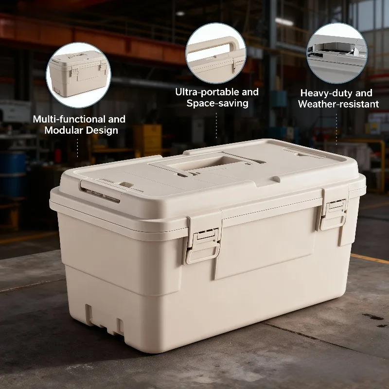 

Portable Heavy Duty Plastic Toolbox Tool Organizer Storage Box Multi Layer Stackable Car Garden Garage Caisse A Outil Workshop