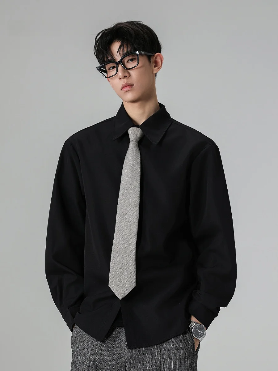 

Повседневная мужская рубашка с длинным рукавом, новая весенняя модель, для ношения под одеждой, с эффектом высокой прохлады, для прогулок, офиса, вечеринок