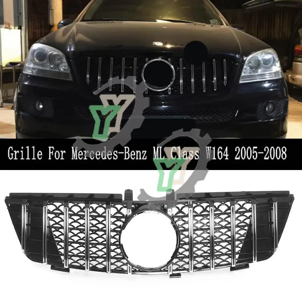 

For Mercedes-Benz W164 ML class ML300 ML320 ML350 ML500 ML550 2005 2006 2007 2008 GT Style Car Front Bumper Grille Racing Grill