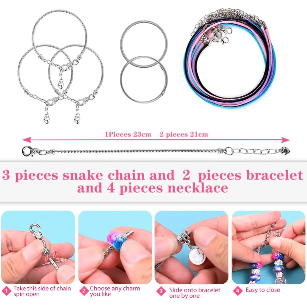 Charm Bracelet Making Kit, DIY Craft for Girls, Unicorn/Mermaid Crafts Gifts Set for Arts and Crafts for Girls Teens Ages 5-12