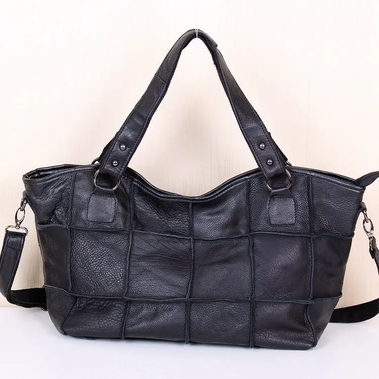 New  Casual Versatile Leather Tote Bag Cowhide Large Shoulder Women's Bag Slant Cross Dumpling Bag Shopping Bag