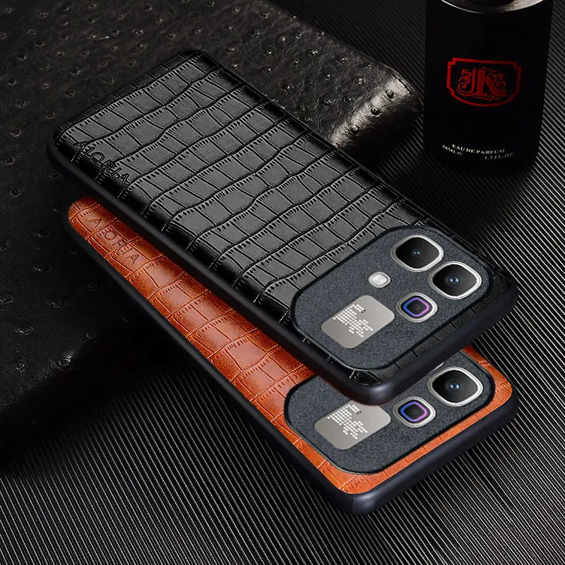 Funda de cuero de cocodrilo de lujo para Infinix Note 60 Pro Note 50 Pro 4G 50x, funda trasera de PU delgada y premium para Note 60 Pro.