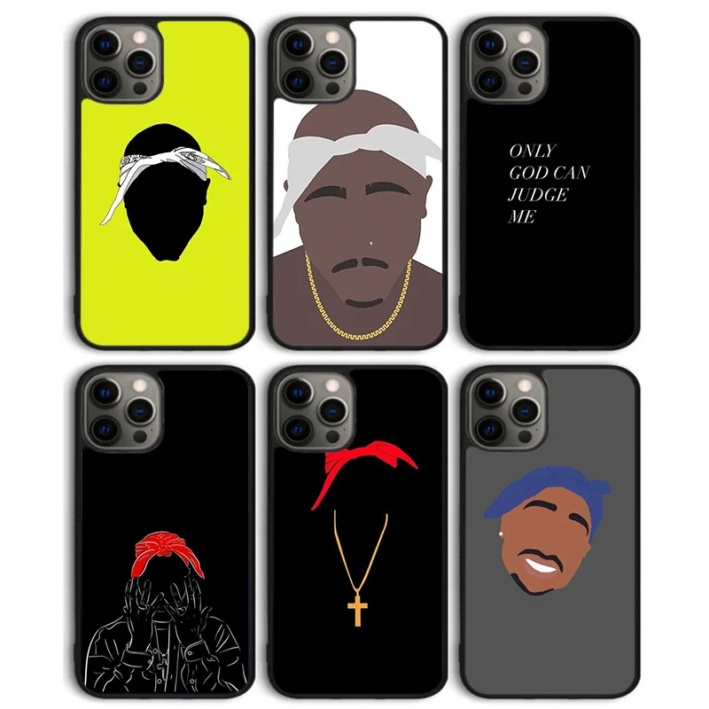 Hip Hop 2Pac Tupac Shakur Phone Case Back Cover for iPhone 16 15 SE2020 14 13 11 12 Pro Max mini XS XR X PlusS Shell Coque