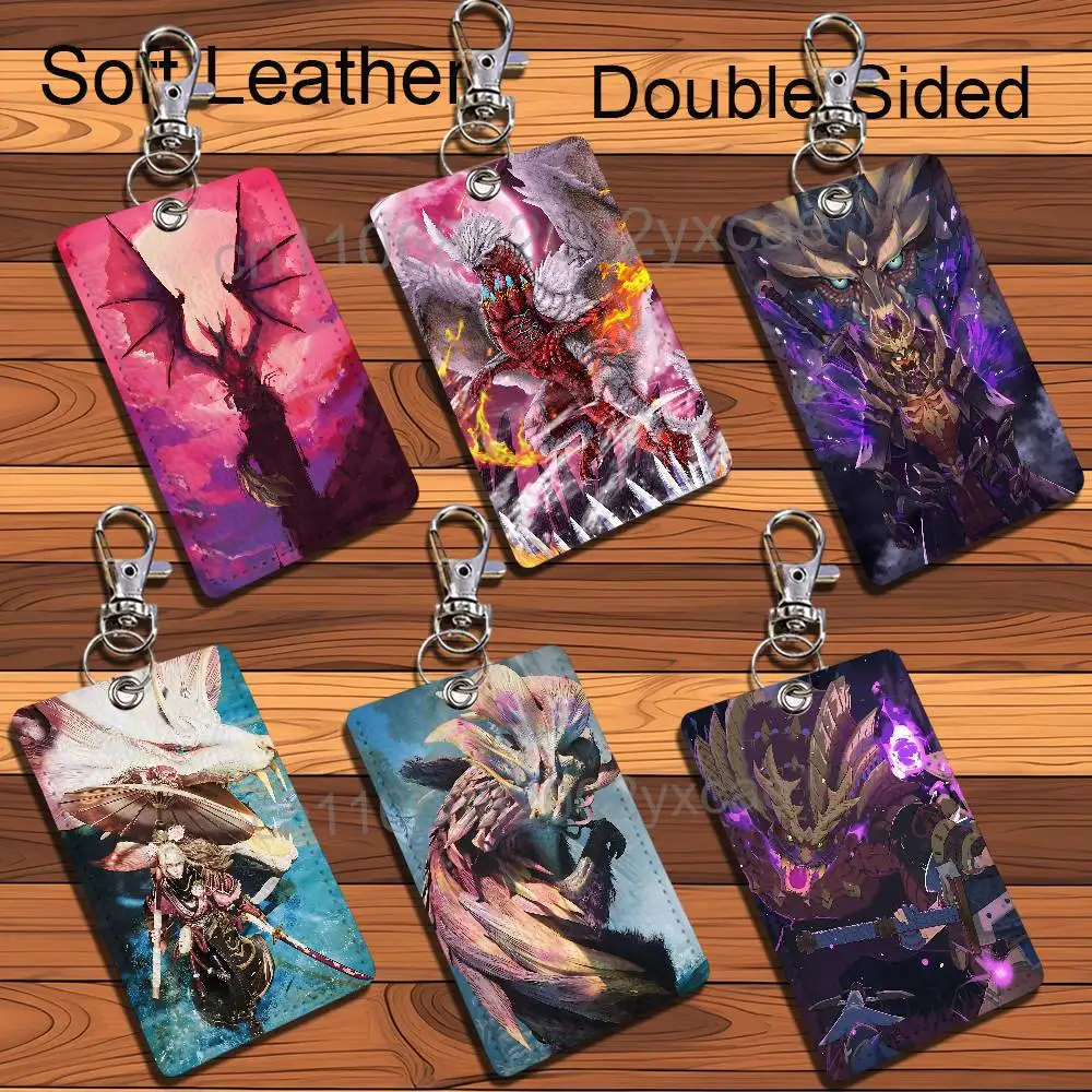 Magnamalo MONSTER HUNTER RISE - Tarjetero de Cuero con Diseño de Anime y Personajes de la Película, para Guardar Tarjetas de Control de Acceso, Identificación, Tarjetas de Metro