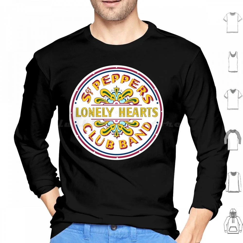 [Alta calidad] Sgt Pepper Logo Sudadera con capucha clásica de algodón de manga larga de alta calidad Sgt Pepper Logo divertido gato negro Personal