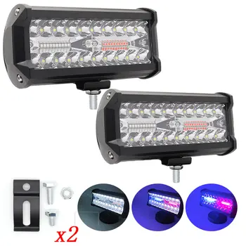 Barra luminosa da lavoro a LED blu e rosso da 7 pollici, luci stroboscopiche, fendinebbia per camion, fuoristrada, Jeep, auto, UTV, barche 10 best sales faro di ricerca per barche - №6