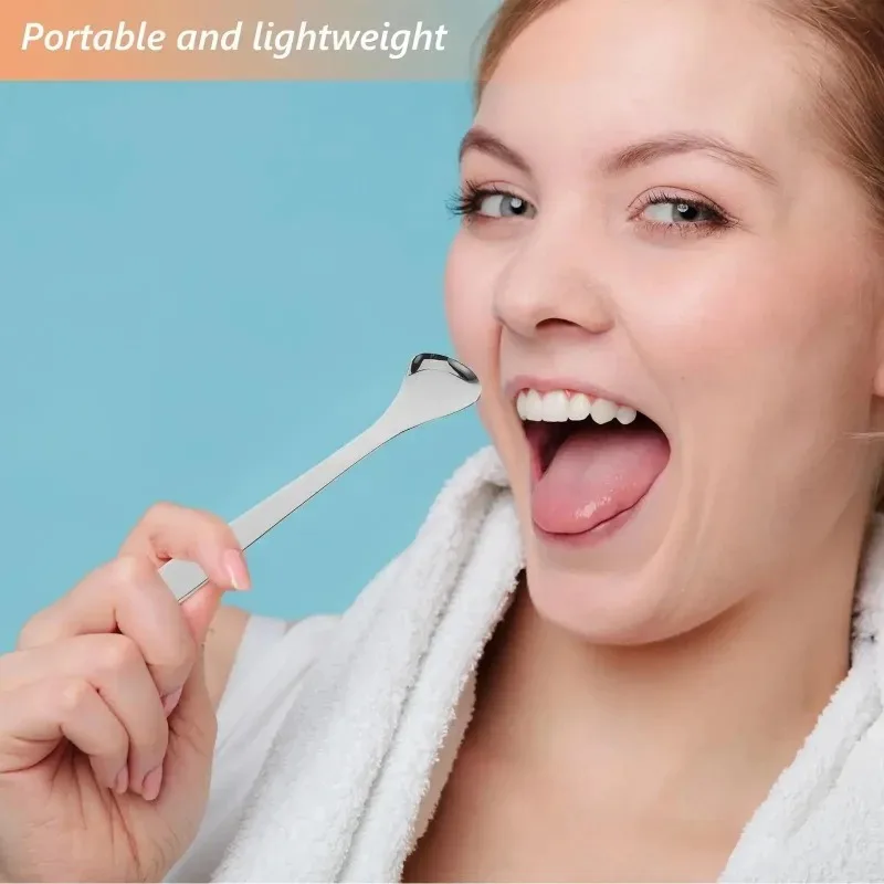 1Pcs Reusable Stainless Steel Useful Tongue Scraper Cleaning Coated Tongue Cleaner Fresh Breath Oral Hygiene Care Tools C816