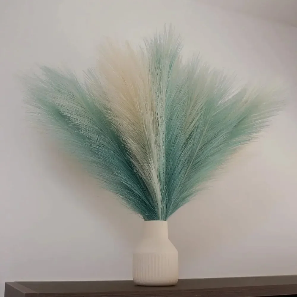 10 Pcs Artificial Pampas Grass Plant,Faux Dried Pampas Grass Stems Fake Flower Fluffy Reed Bouquet Reed Grass Decor
