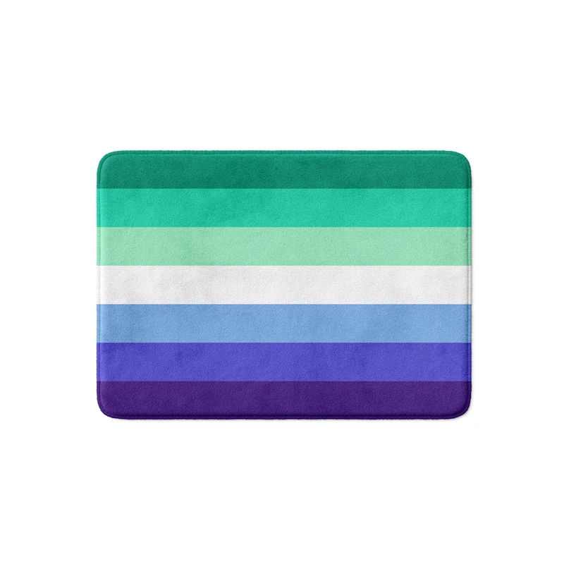 Gaslight Gatekeep Girlboss MLM Vincian Pride Flag Men Loving Men Gay Bath Mat with Non Slip Base Absorbent Super Cozy Flannel