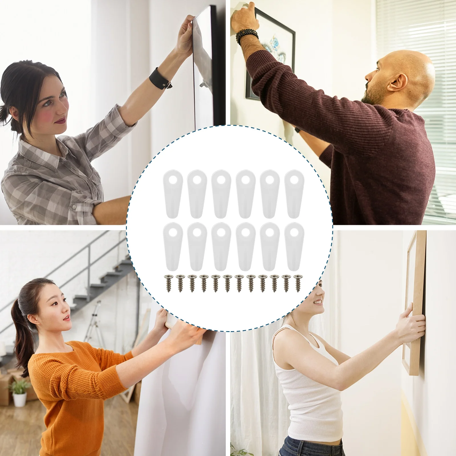 

100pcs Plastic Backplate Clips For Photo Frames Heavy Duty Fixing Set Frame Picture Turn Buttons Photo Hanging Accessories