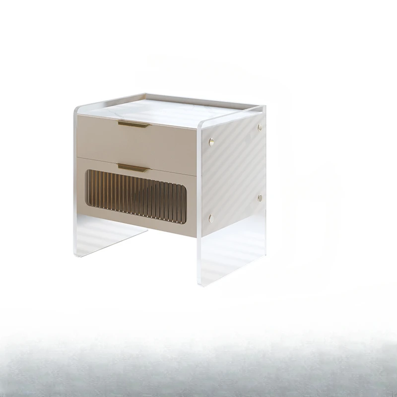 Bedside cabinet with rechargeable quick-charging acrylic double-pumping storage modern bedside cabinet