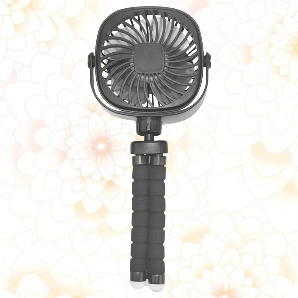 

USB Rechargeable Octopus Shape Cooling Fan Black Adjustable Small Portable Clip on Fan for Dorm Bedroom Office Baby Infant