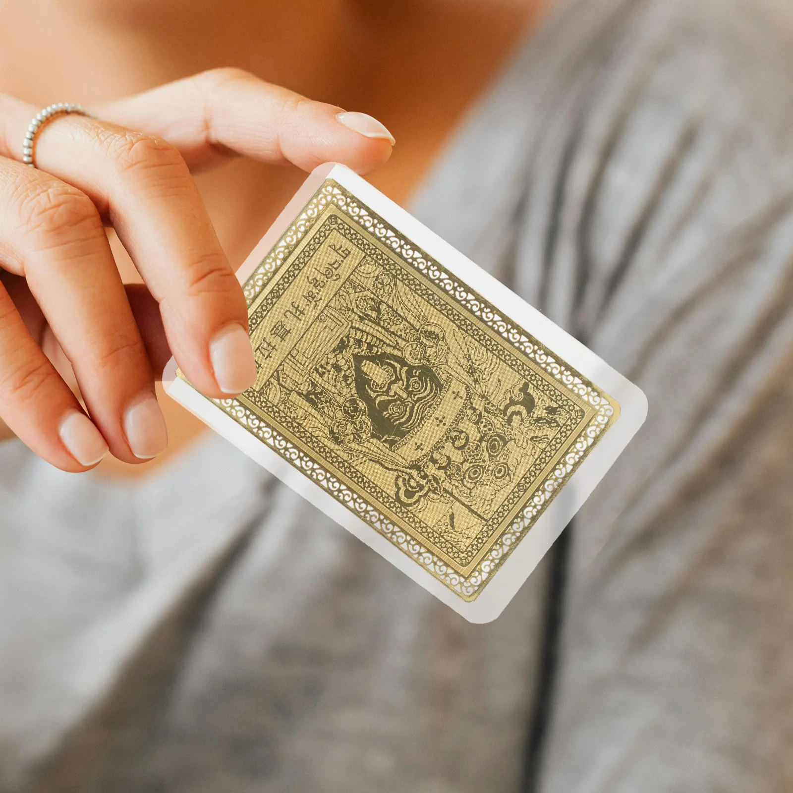 

Temple Amulet Gold Card Tibetan God of Wealth Symbol Prosperity Balance Protection Feng Shui Luck Success Money Charm Decoration