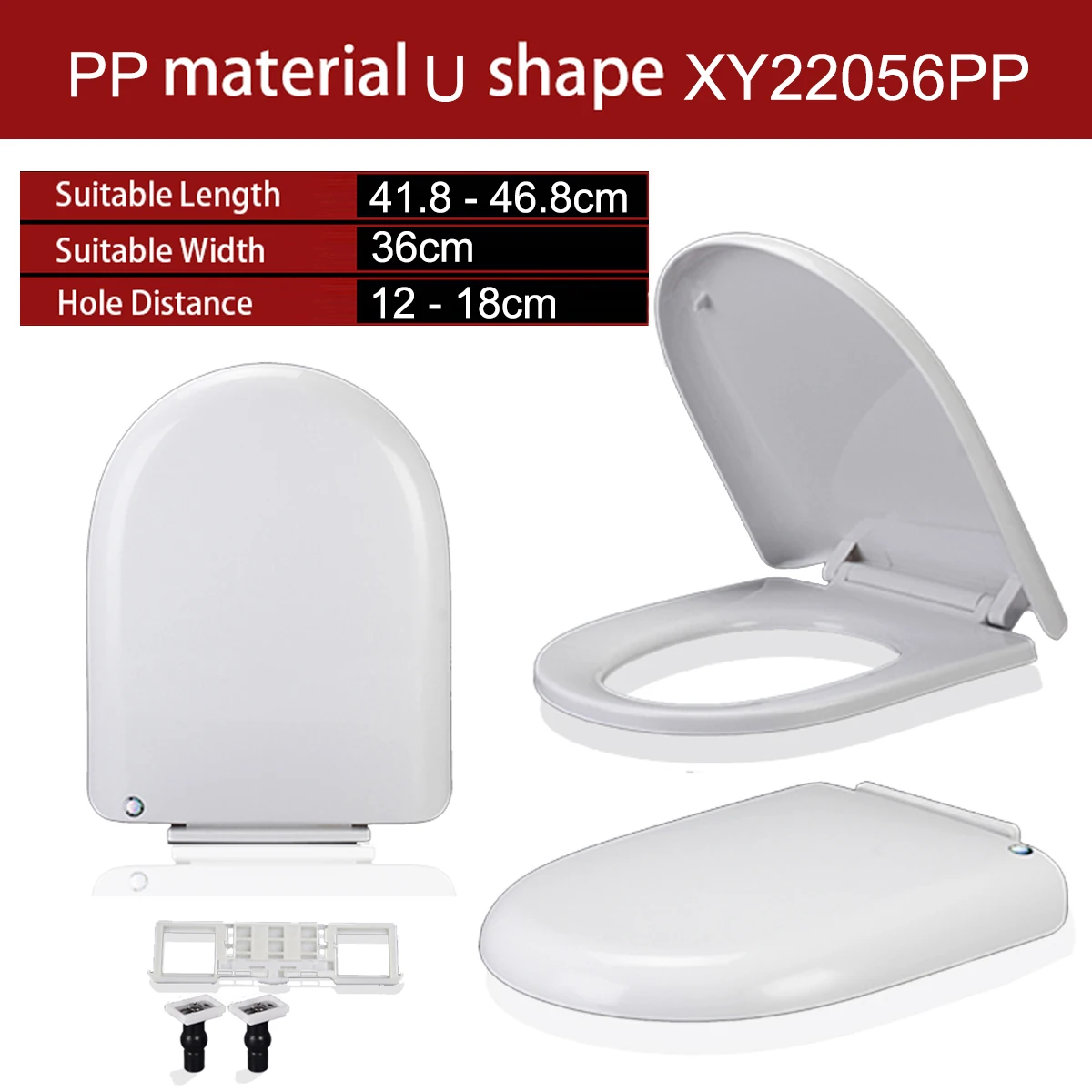 

Universal U Shape Elongated Slow Close WC Toilet Seats Cover Bowl Lid Top Mounted Quick Release PP Board Soft Closure XY22056PP