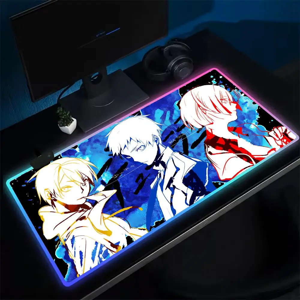 

Игровой коврик для мыши D-Durarara, игровой коврик для мыши в стиле аниме, светодиодные настольные коврики с подсветкой, резиновые настольные коврики XXL RGB