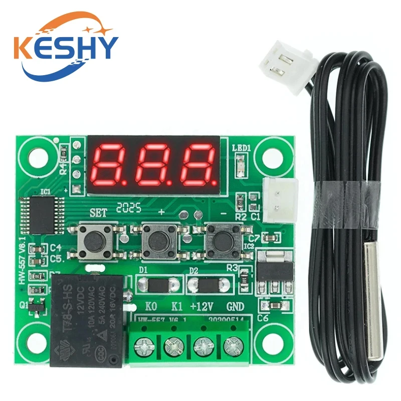 W1209 DC 12V Red/Blue heat cool temp thermostat temperature control switch temperature controller XH-W1209