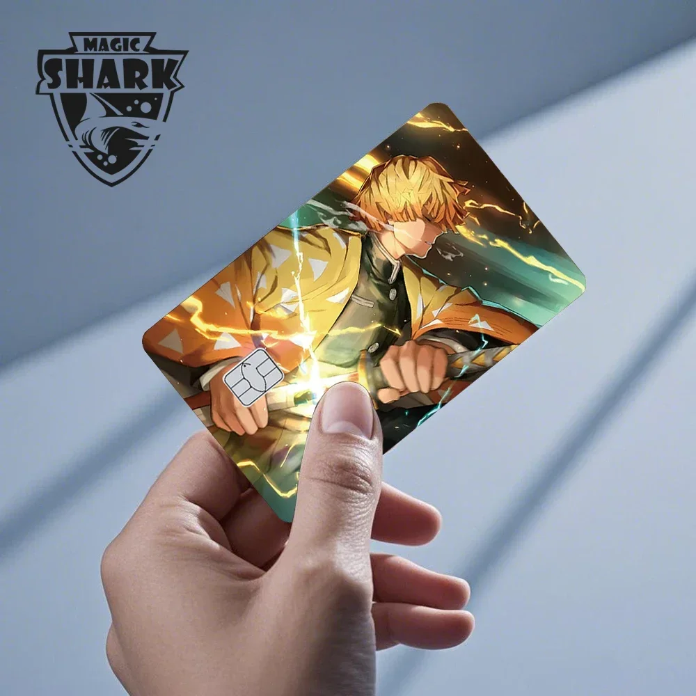 Alta qualidade anime nezuko demon slayer 3m fosco pvc adesivo filme capa de pele para cartão de crédito de débito metro