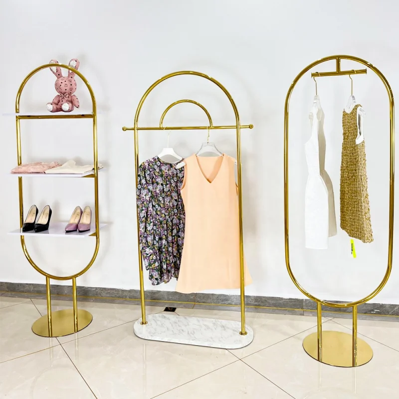 customized.Heavy Wedding Dress Shelf Luxury Display Rack Stand and shoe bag display racks self Clothing Store garment r