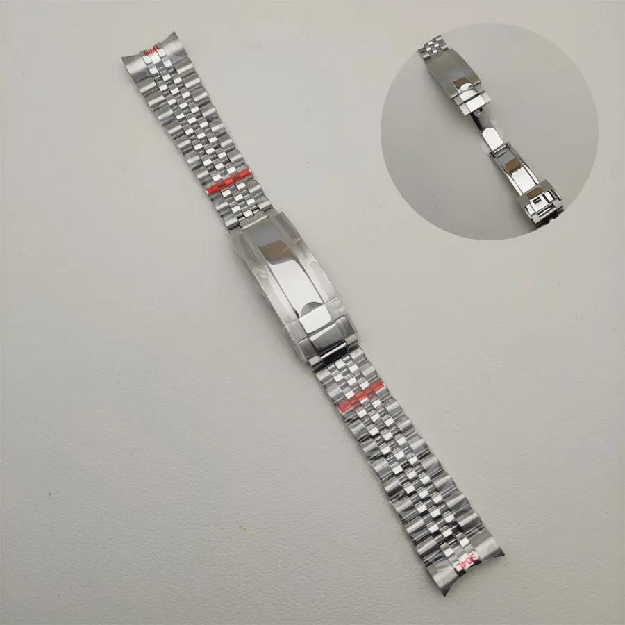 ساعات يد من الفولاذ المقاوم للصدأ ، سوار معدني المشبك ، اكسسوارات الساعات ، الفضة ، الذهب ، الورد ، عالية الجودة ، 20 مللي متر