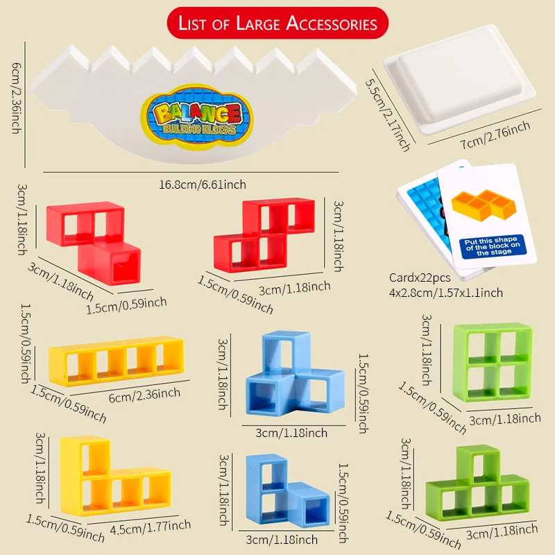 64 قطعة اللبنات الطوب لعبة ألغاز كتلة التوازن التراص برج تتريس لعبة الطاولة للحزب الأسرة هدية للكبار والأطفال
