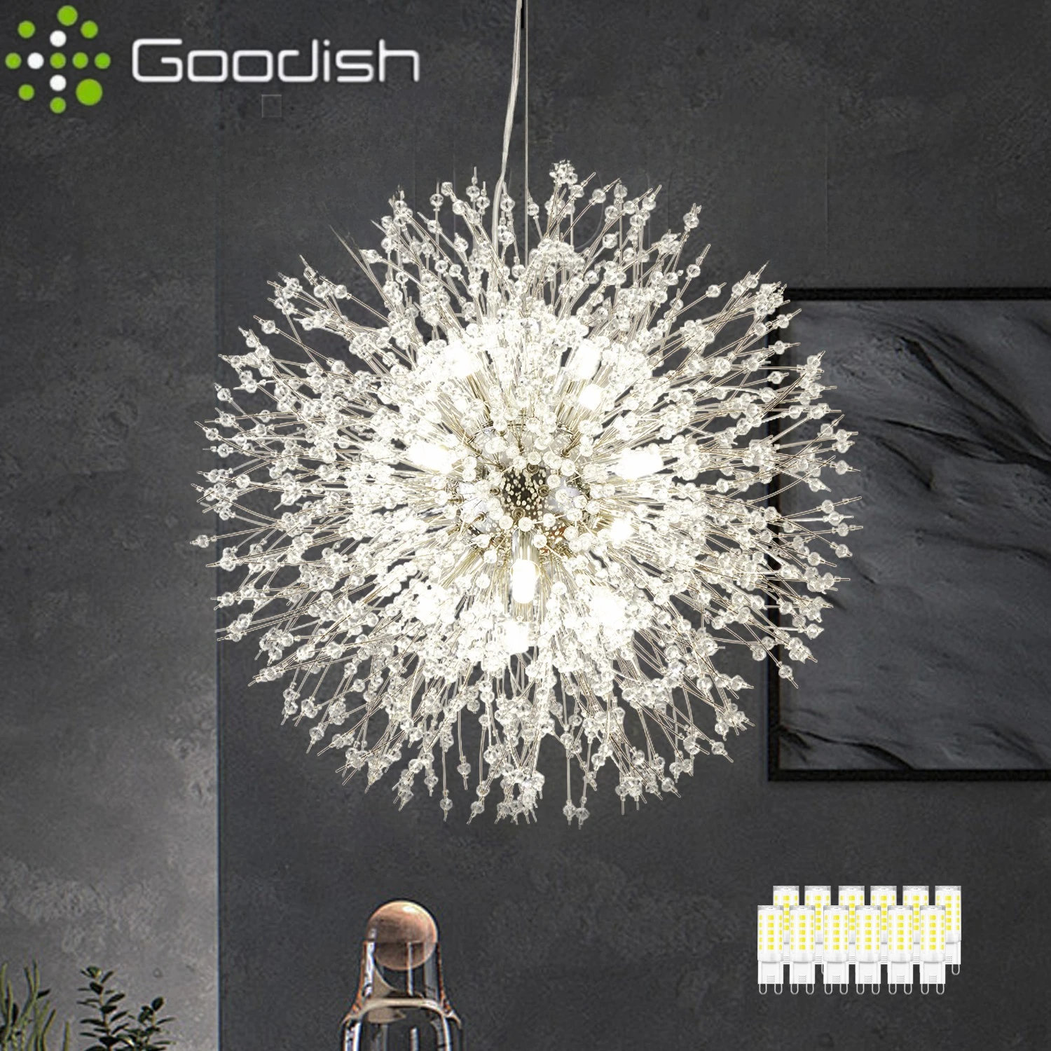 

Modern Stylish Creative Chandelier Crystal Dandelion LED Pendant Lights Firework Lamps for Living Dining Room Home Decoration