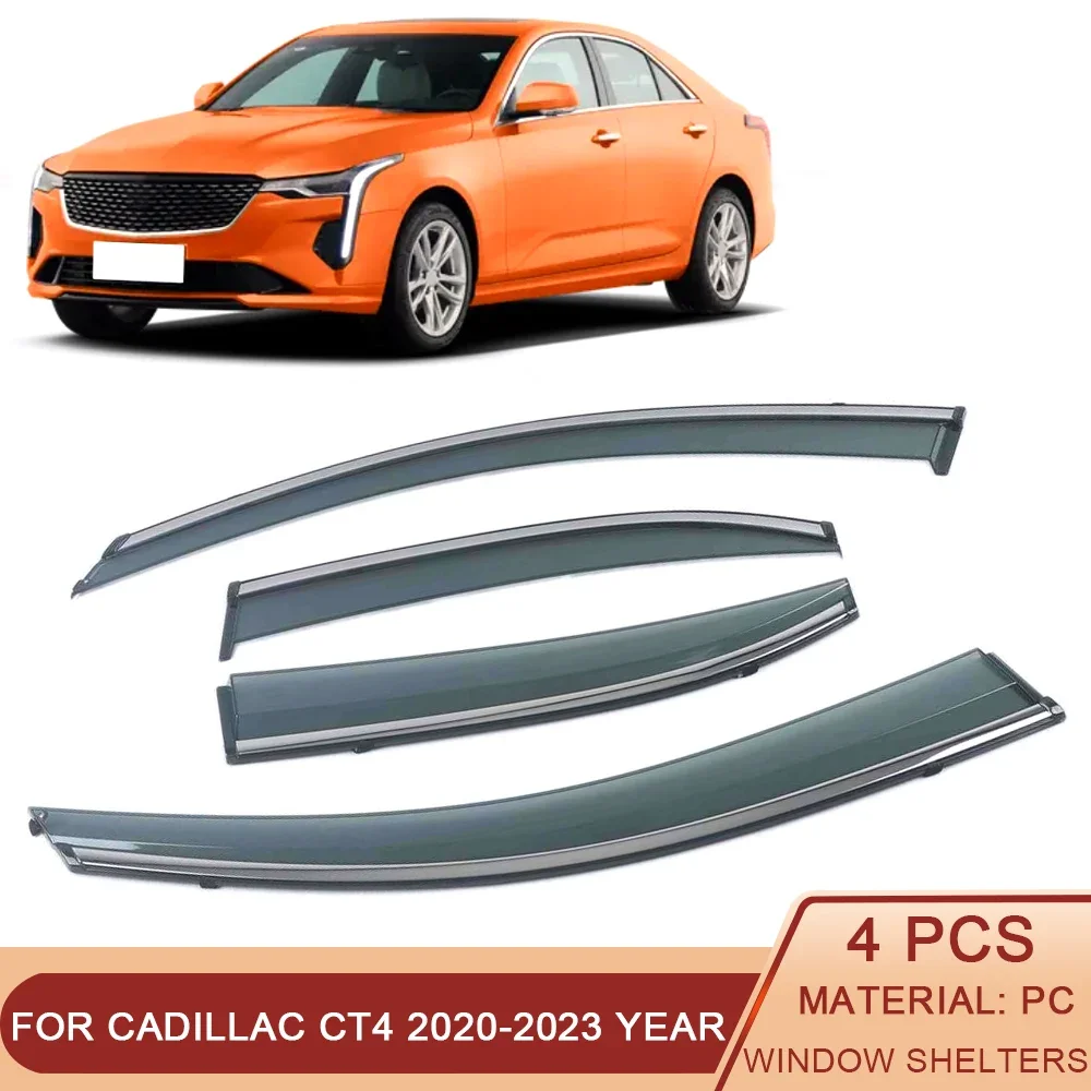 

For Cadillac CT4 2020 2021 2022 2023 Car Window Sun Rain Shade Visors Shield Shelter Protector Sticker Exterior Accessories