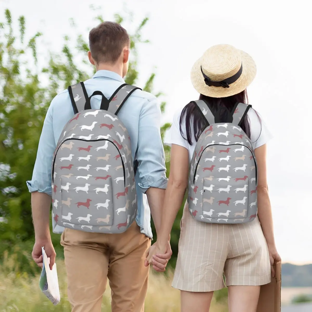 Mochila de perro salchicha, bolsa de lona para estudiantes universitarios, regalo para adolescentes