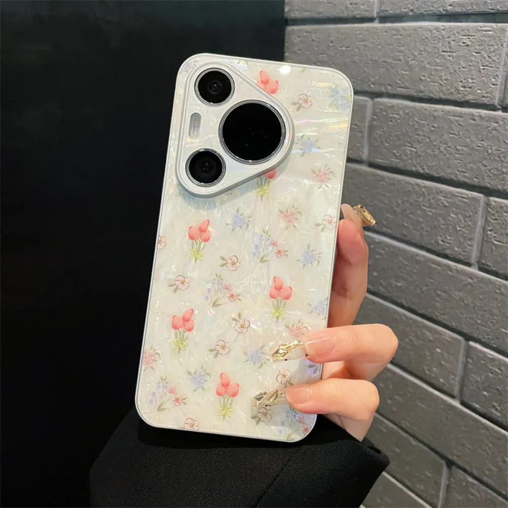 

Tulip Shell Pattern Mobile Phone Case for Huawei Nova13Pro 12 11 Flower Simple Luxury Anti-drop Protective Cover