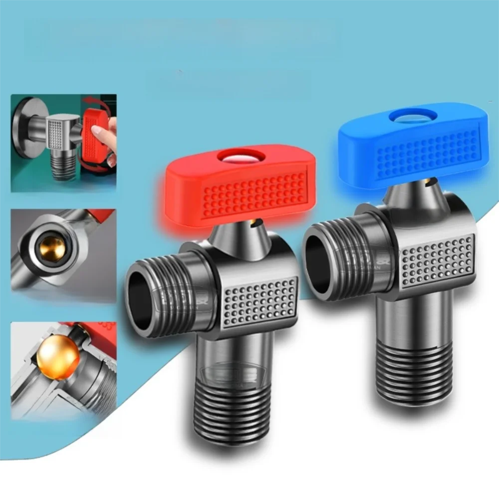 Metal Angle Valve Brass Core Thickened Ball Core Valve Large Flow Hot and Cold Water Stop Valve